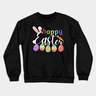 Happy Easter Bunny Rabbit Face Funny Easter Day Crewneck Sweatshirt